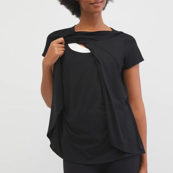 Motherhood Maternity Pull Over Open Front Nursing Tee - Picture 2 of 4